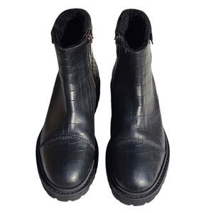 Jimmy Choo Men's Black Leather boots with Shearling Size 43 IT / 10 US